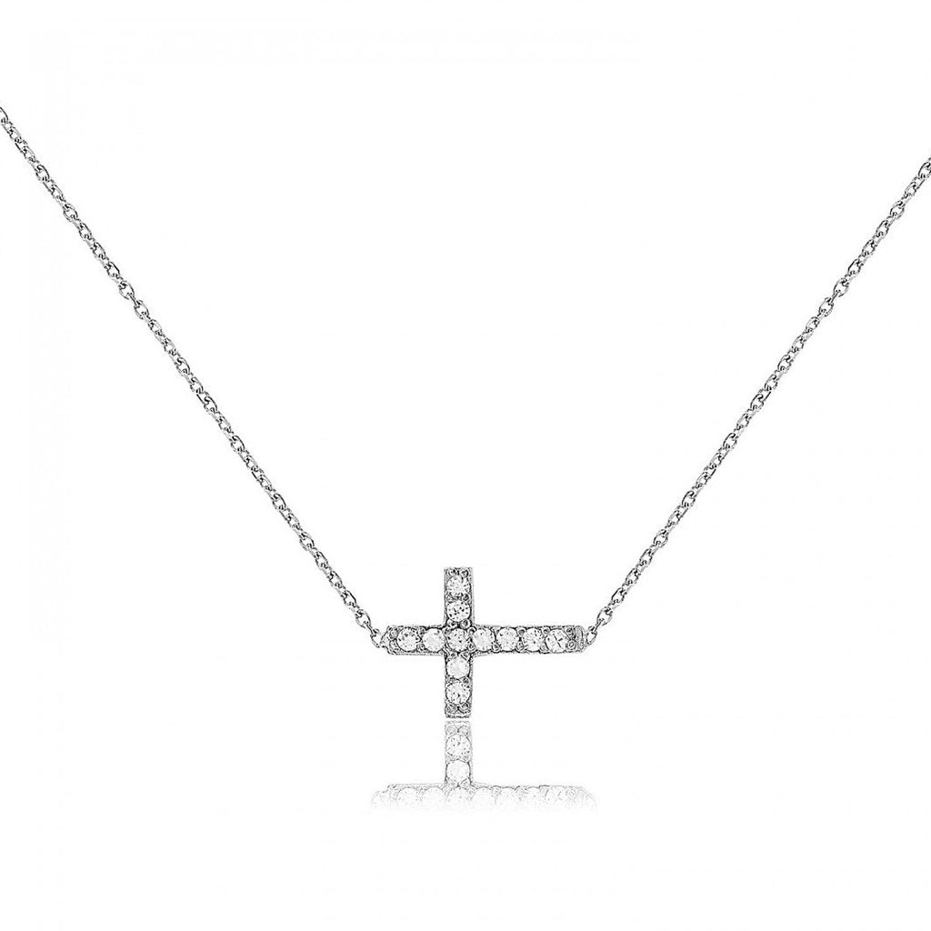 Side cross Necklace Silver 925