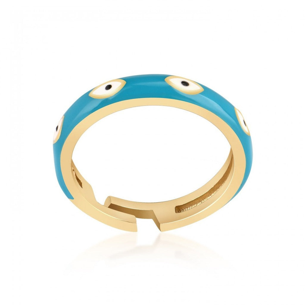 Turquoise Enamel Eye Ring