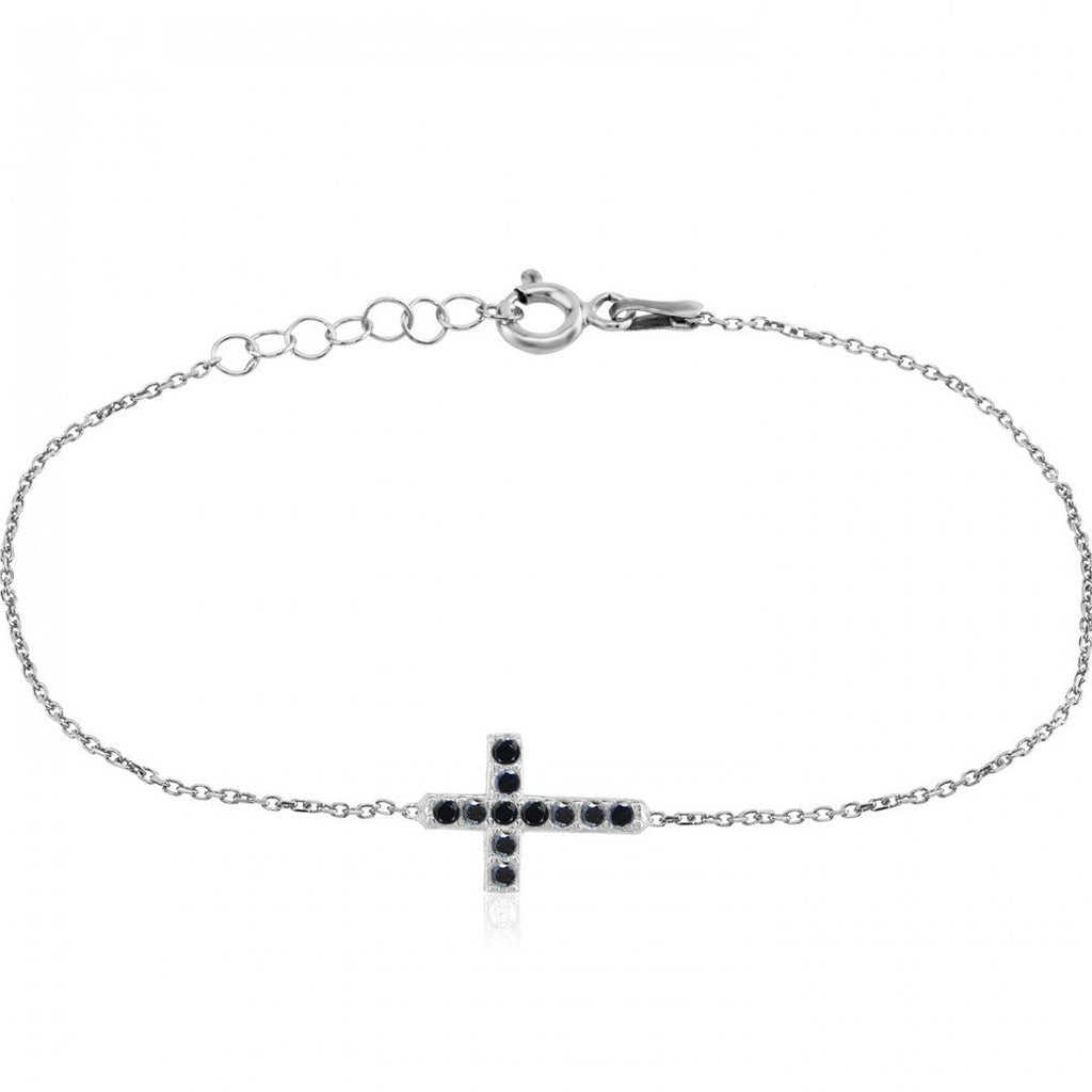 Black cross Bracelet 925