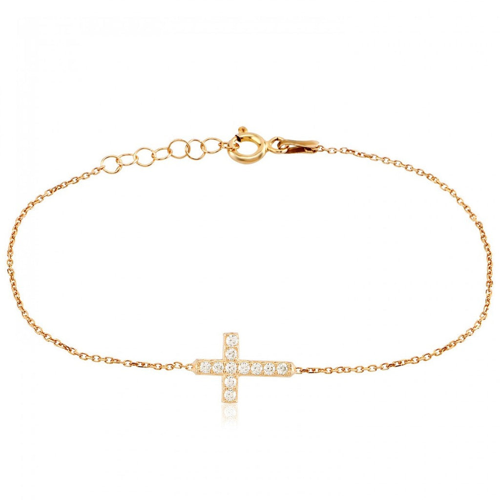 Gold cross Bracelet 925