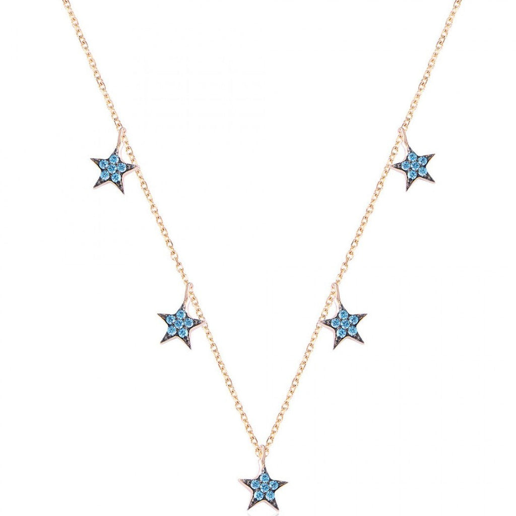 Turquoise Star Necklace Gold Pl 925