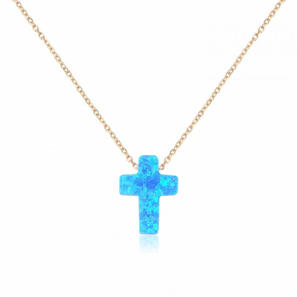 Opalite blue Necklace Gold 925