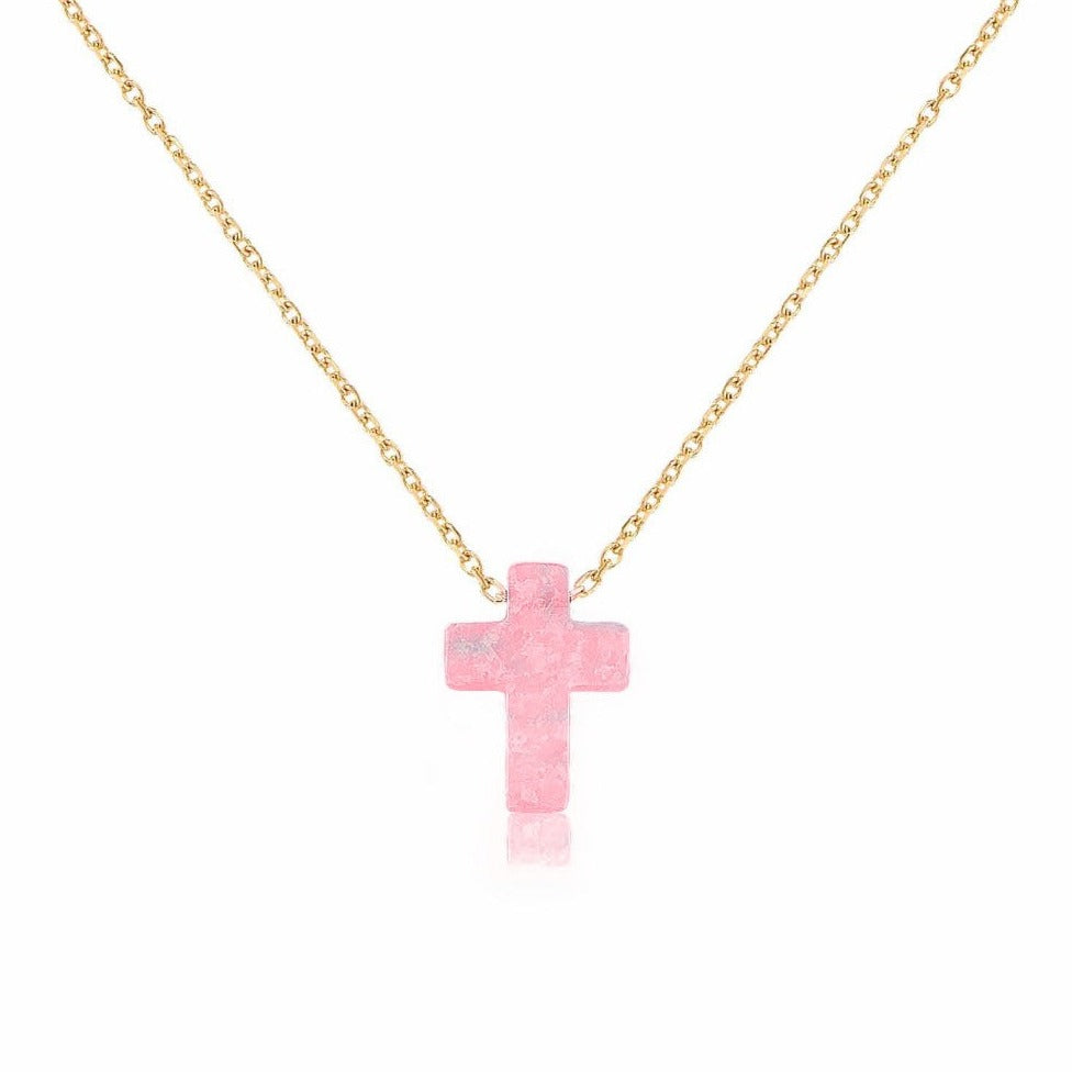 Opalite pink Necklace Gold 925