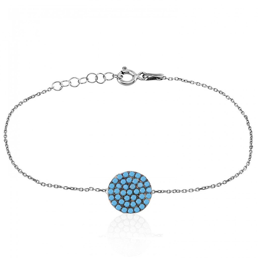 Turquoise Evil eye Cross Bracelet 925