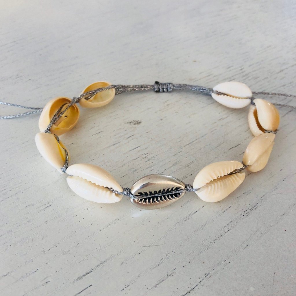 Silver Star Shell anklet