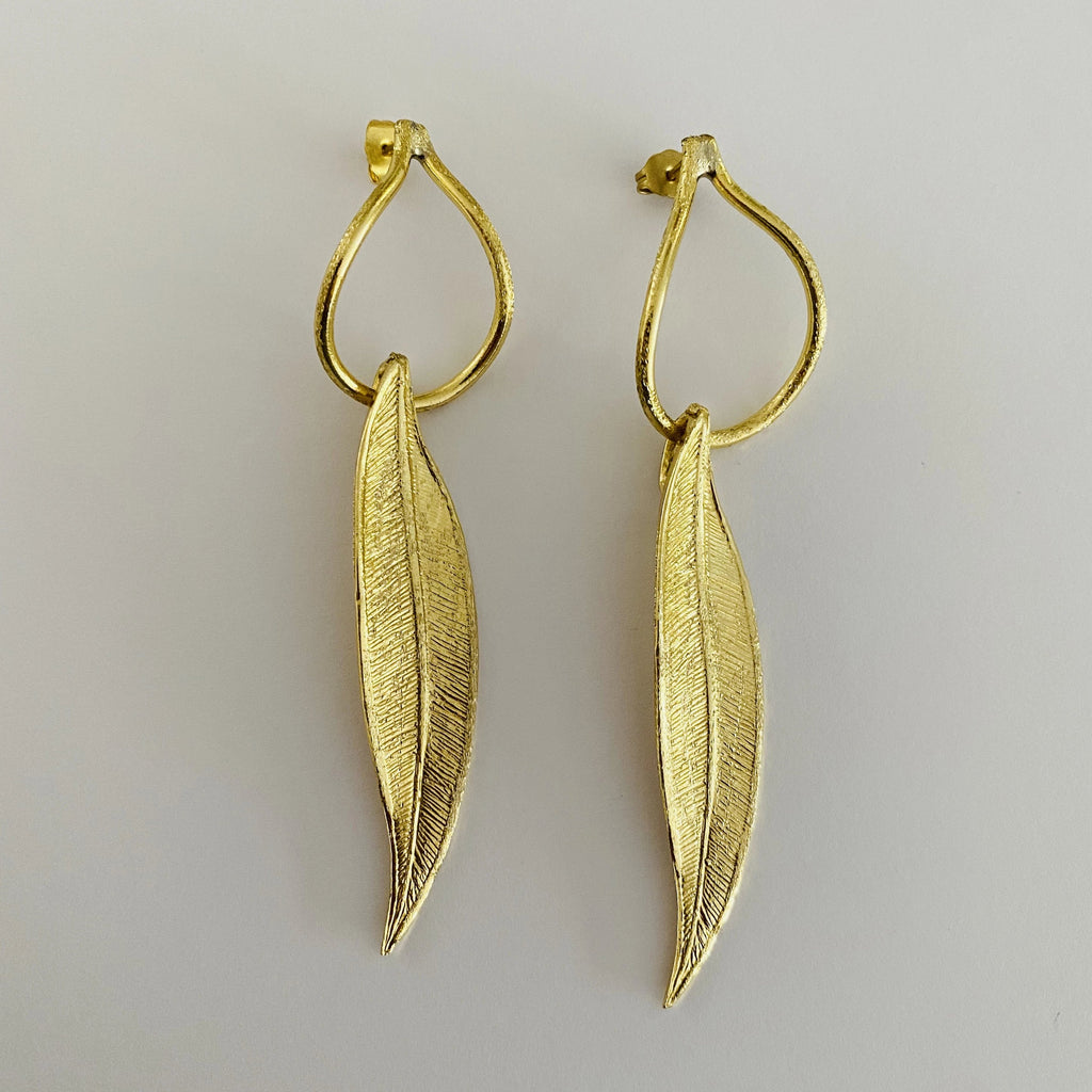Olive leaf Earrings Gold