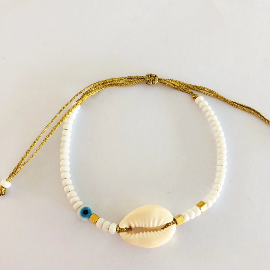 White shell and eye Anklet