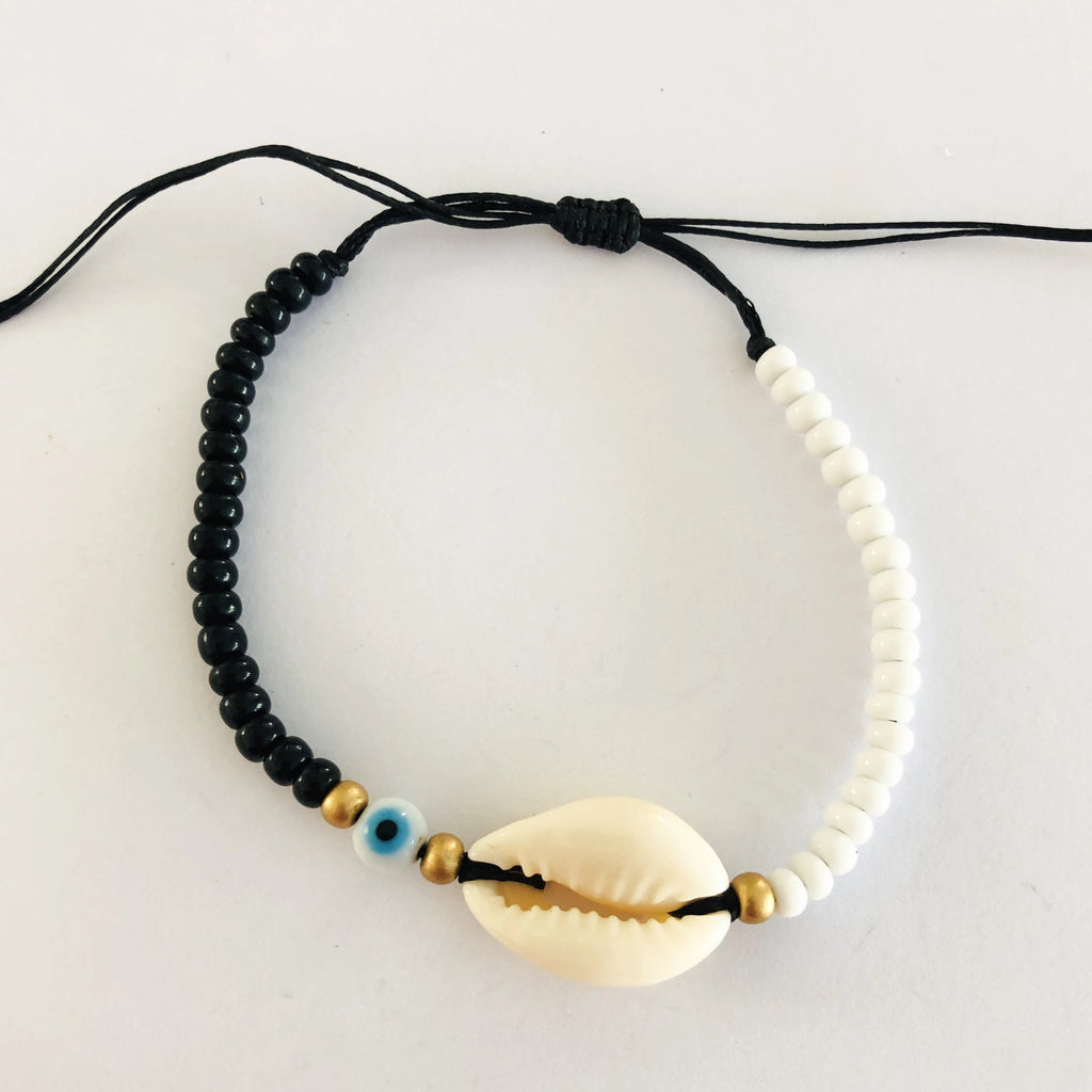 Black & White Shell Anklet