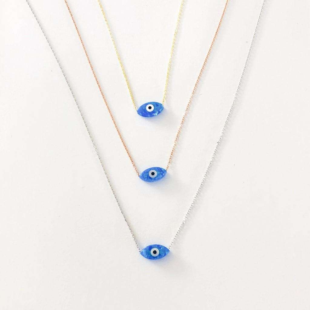 Opalite Eye Necklace - Blue