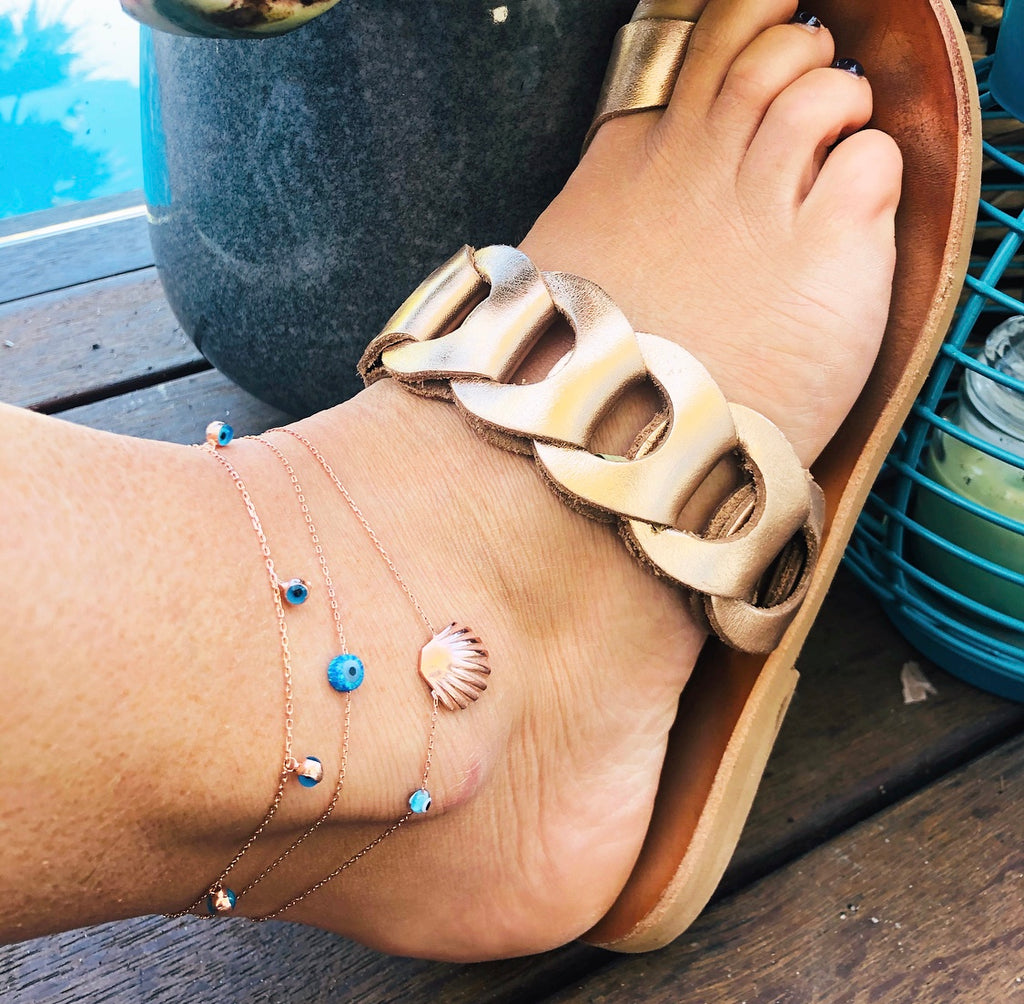 Opalite Mati Anklet - Stirling Silver