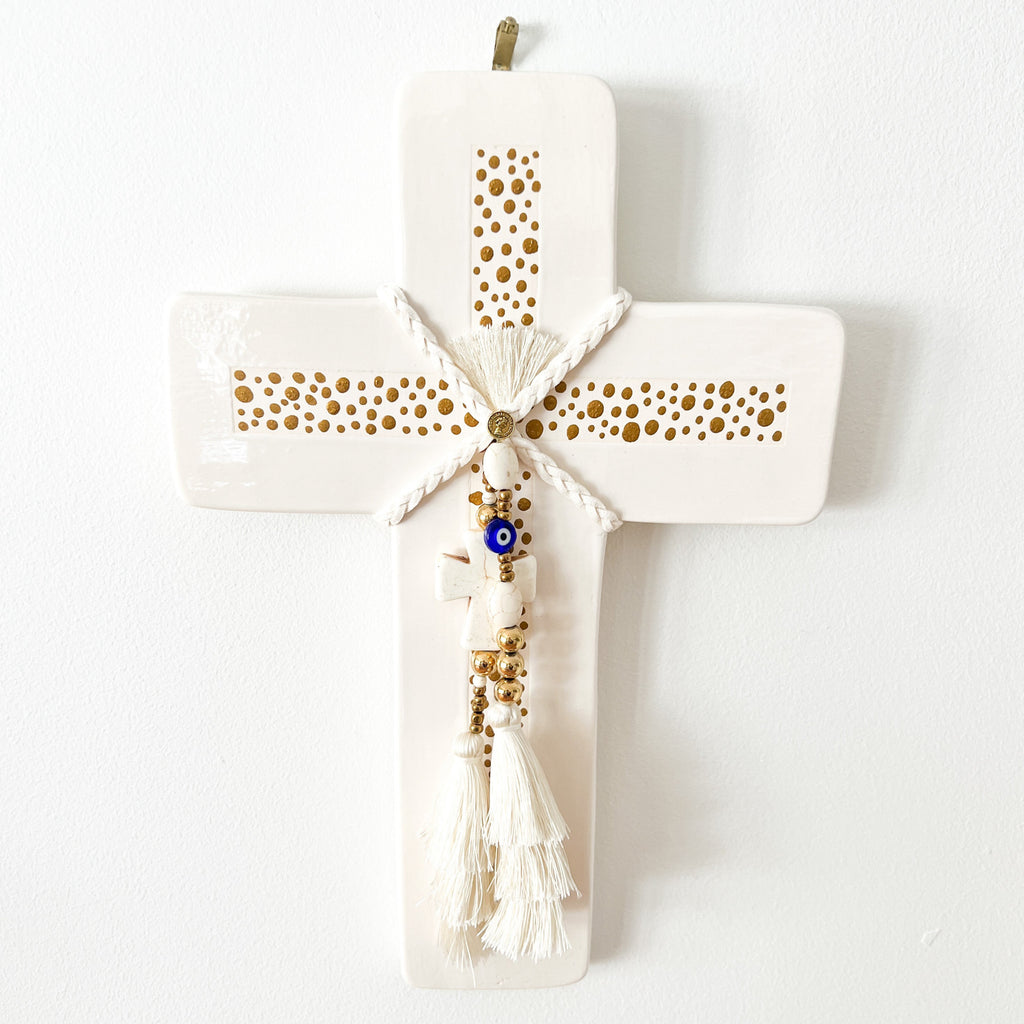Pandora White Large Cross