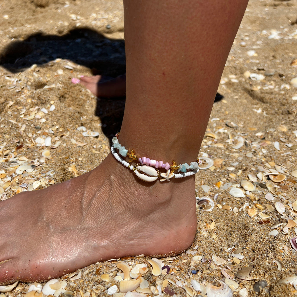 Bumblebee Shell Anklet
