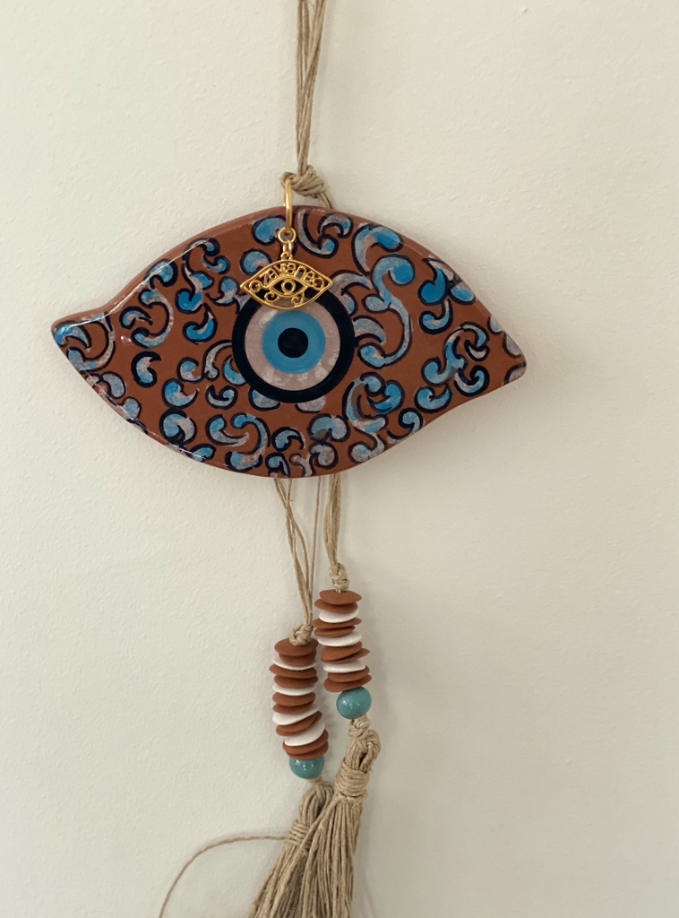 Terracotta Eye Ceramic House Charm 2