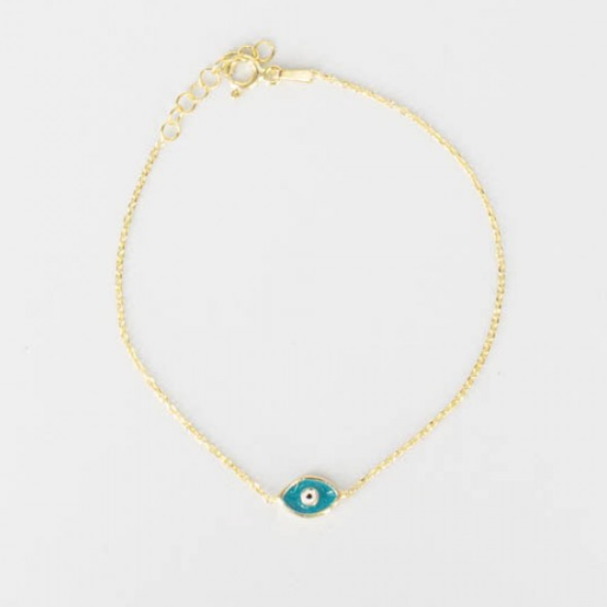 Enamel Mati Gold Bracelet
