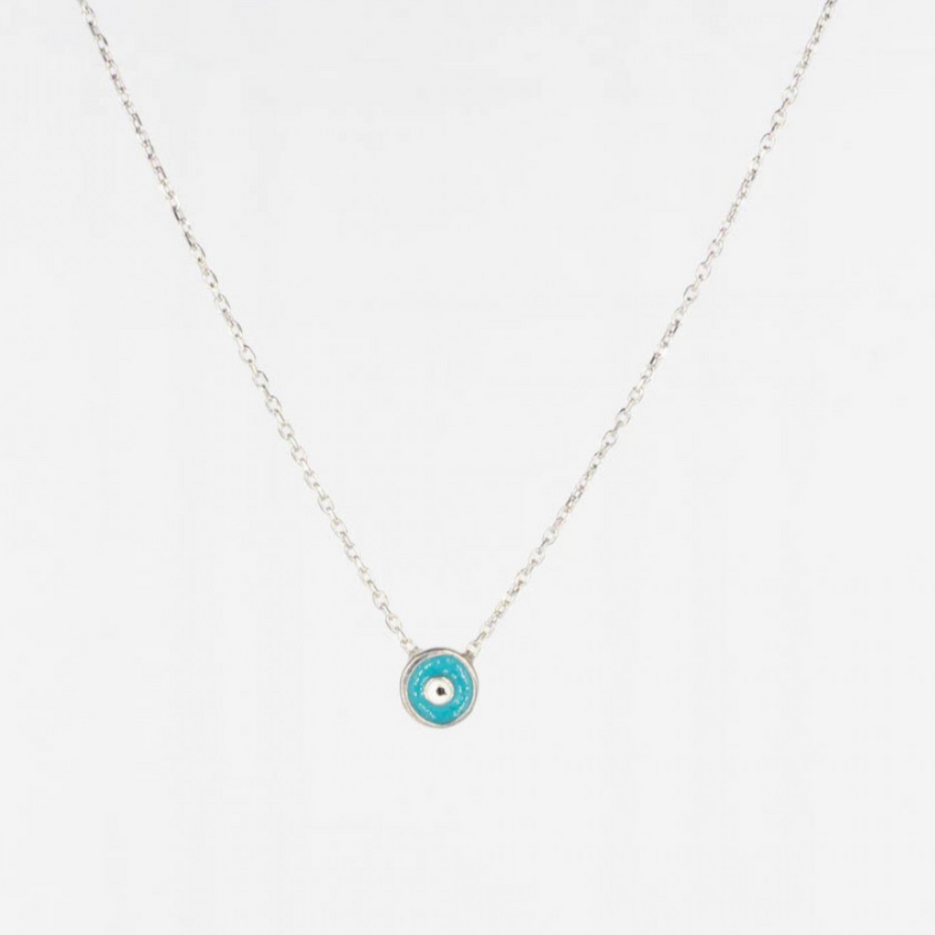 Turquoise Round Eye Necklace Silver 925