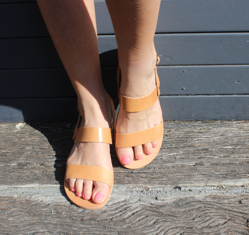 Tan Sandals with Wedge